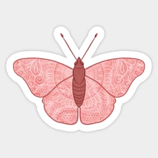 Pink Zen Mandala Butterfly Sticker